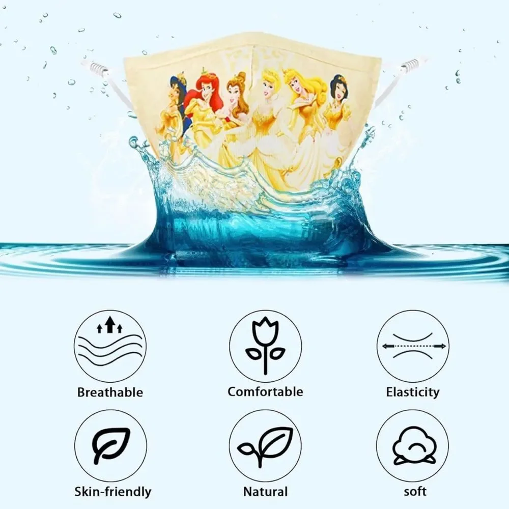Woplagyreat 6 pack of girls masks, Disney princess, one size